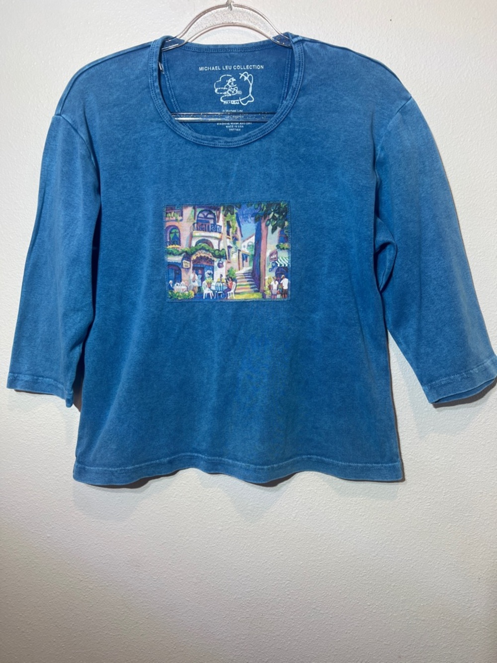 Michael leu Collection Women’s Artsy 3/4 Sleeve Top Size S